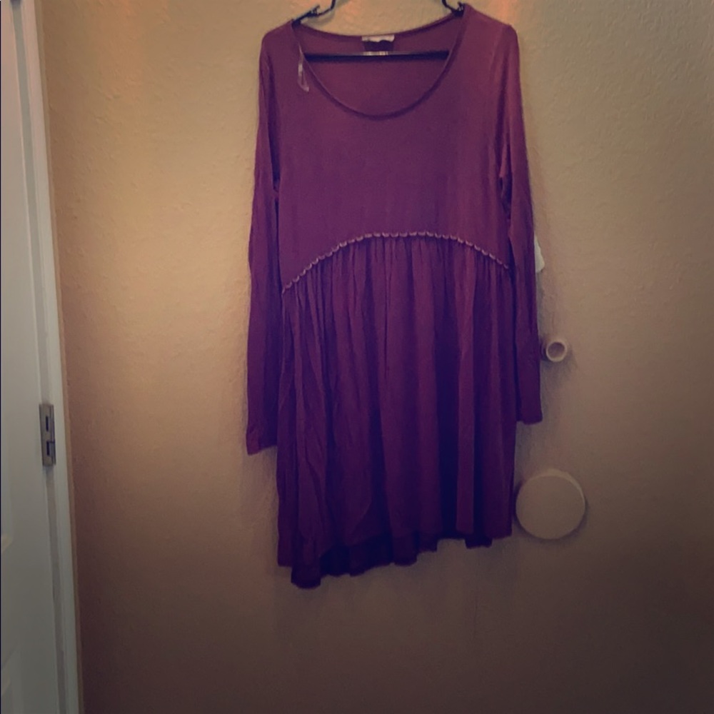 Burgundy long sleeve Altar’d state dress